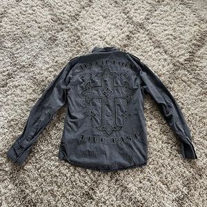 Affliction cross button shirt size M